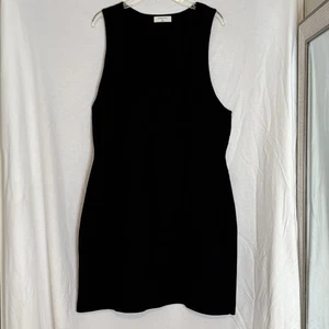 Mini Vestido BABATON Aritzia Negro Esculpido Tejido Corredor Acanalado Bodycon Talla 2XL --USADO EN EXCELENTE ESTADO - Imagen 1 de 10