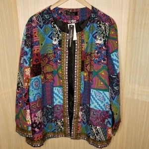 Oneine Plus NWT Patchwork Print Blazer 5XL - Picture 1 of 7