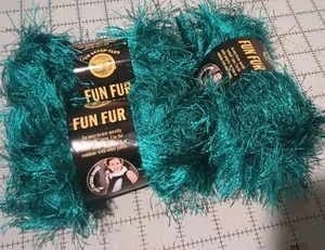 DISCONTINUED Lion Brand Fun Fur PEACOCK Eyelash craft (Set Of 3) - Picture 1 of 2