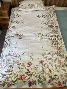 Dorma Single Duvet Set Rambling Rose Cream Floral 100% Cotton Dunelm (Current) - Picture 1 of 16