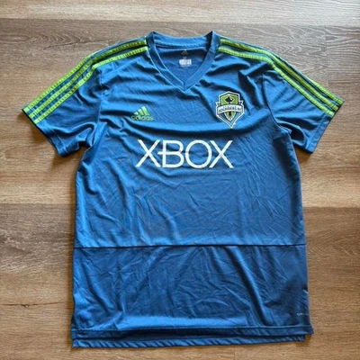 Seattle Sounders FC blue and green Adidas jersey Size M - Image 1 of 4