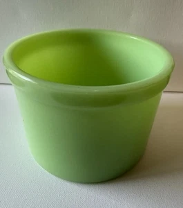 Piatto vintage Jeannette Jadeite Refrig con coperchio 4-1/4” X 6” coperchio anni '30 così com'è - Foto 1 di 14