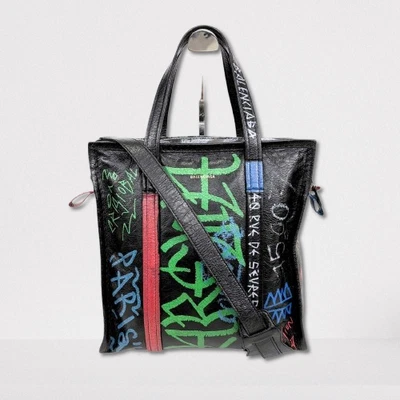 Bolso de Mano Balenciaga Bazar Shopper Graffiti 2 Vías Negro S De Japón Raro Foto 1 de 4
