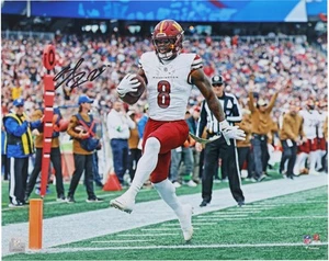 Brian Robinson Jr. Commanders Autographed 16x20 White Jersey Touchdown Photo - Picture 1 of 1