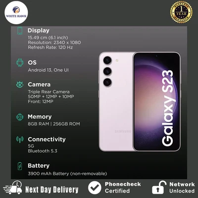 Samsung Galaxy S23 5G 128GB-256GB Smart phone Dual Sim Unlock *Grade A Renewed** - Image 1 of 4