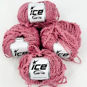 Ice Yarns NODONE PINK Mauve Bulky Textured Mixed Fiber 4 Ball Lot Acrylic - Picture 1 of 5
