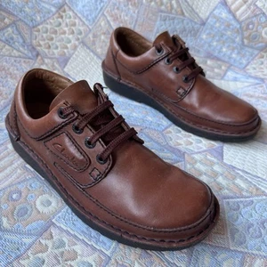 Clarks Brown Leather Shoes Nature 3 Active Air Size UK 7.5 G Chunky Stitch - Picture 1 of 15