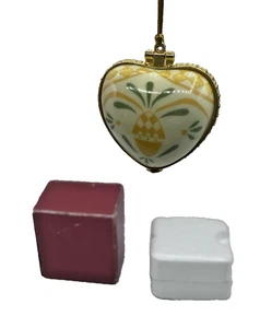 Valerie Parr Hill Porzellan aufklappbares Herz Ornament "A Joyful Heart" Ananas - Bild 1 von 21
