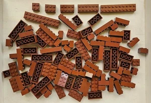 Lego briques marron rougeâtre lot vrac de 100 pièces 2x2 2x3 2x4 2x6 2x10 - Photo 1/1