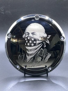 Harley George Washington CHROME Derby Cover 2016-current Touring Fitment Only - Bild 1 von 1