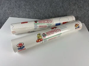 Vtg 1989 Nintendo Mario Sculptured Vinyl Wallpaper 2 Rolls New old stock - Picture 1 of 7