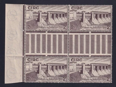 Ireland Scott 83 XF MNH 1930 Shannon River Hydroelectric Station Gutter Block - Image 1 of 2