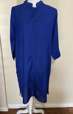 Blue 2-Piece Linen Sana Safinaz Suit - Image 1 of 4