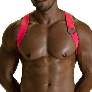 TOF PARIS Party Boy Wide Elastic Harness With Zamac Buckle Neon Pink 60