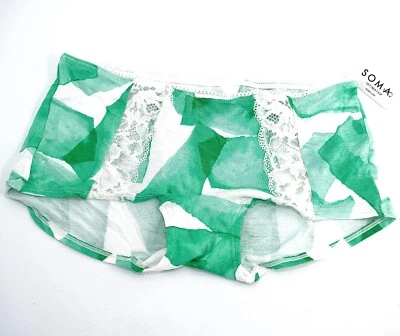 Soma Intimates Embraceable Signature Lace Boy Short ~ Utopia Abstract M Lime ~ - Image 1 of 4