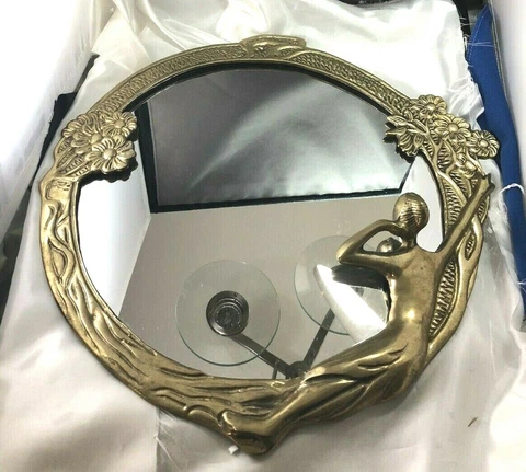 Vintage Art Nouveau Style Dimensional Lady Wall Mirror Flowers Great Detail Cover