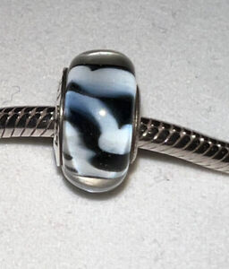 AUTHENTIC CHAMILIA REFLECTIONS OB-104 MURANO GLASS STERLING SILVER CHARM BEAD