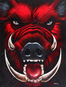 Raging Hog Pollard 12x16 signed Kunstdruck Wild Wildschwein - Bild 1 von 3