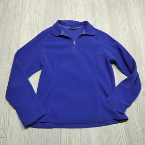 Giacca maglione pile Lands End donna taglia S 6-8 blu Polartec Aircore 100 - Foto 1 di 6