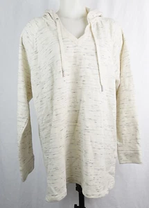 Style & Co. Elfenbein und Grau Space Dye Pullover French Terry Hoodie Sweatshirt L - Bild 1 von 3