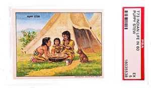 1910 HASSAN T73 - Indian Life in the 60's - PUPPY STEW - PSA 5 - EXCELLENT - HTF - Picture 1 of 3