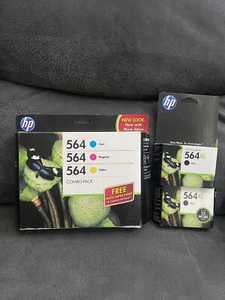 HP 564 Magenta, Cyan, Yellow, 3-Pack Ink Cartridges and 2 XL Black In Cartridges - Picture 1 of 8