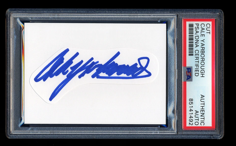 CALE YARBOROUGH SIGNED MINT CUT PSA/DNA AUTOGRAPHED NASCAR HOF 4 X DAYTONA WINS - Image 1 of 1