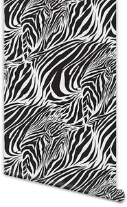 Zebra Print Wallpaper Wall Sticker Self-Adhesive Removable Furniture Sticker - Picture 1 of 8