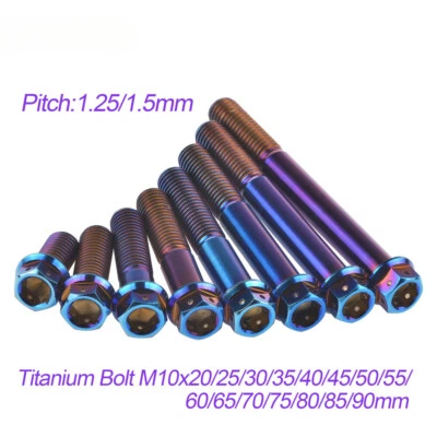 M10 x1.25mm/1.5mm Titanium Bolt Hex Flange Screw 20 25 30 35 40 50 55 70 80 90mm - Image 1 of 4