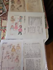 Vintage Lot Of 3 McCall's Printed Patterns With Transfer Dolls Clothes Mix Sizes - Picture 1 of 14