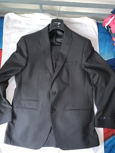 NWT Men’s Andrew Fezza black Slim pinstripe Suite 42R - Picture 1 of 11