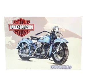 Targa in latta 43 x 30 cm Harley Davidson Motorcycles "KNUCKLEHEAD" rara, G13 - Foto 1 di 1