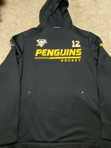 PITTSBURGH PENGUINS 2021 Game Worn Used Issued Locker Room Hoodie Large 54 Cover