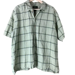 Camisa Eddie Bauer Talla XL Manga Corta Abotonada Verde Cuadros Para Hombre Top - Imagen 1 de 4
