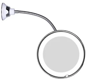 Flexible Gooseneck LED 10X Makeup Mirror, Suction Cup, 360° Swivel. - Picture 1 of 7