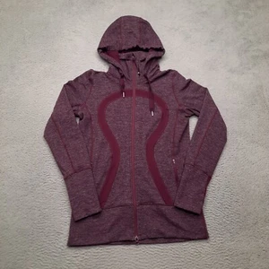 Lululemon Stride Hoodie Plum Size 8 Purple Jacket Sweatshirt Full Zip Brushed - Picture 1 of 9