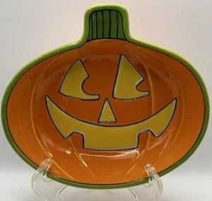 Lisa Frost Silvestri by Demdaco 2011 Halloween JackOLantern Serving Plate 8x10in - Picture 1 of 10