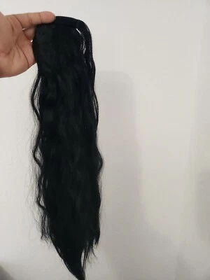 Peluca 24 pulgadas de largo pelo rizado sintético cola de caballo para mujer talla única negro Foto 1 de 4