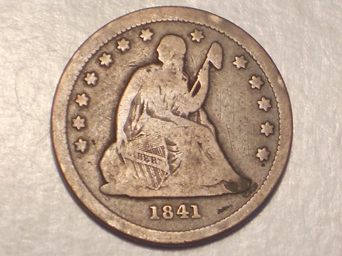 1841 Seated Liberty Quarter (Abt. Fine, Scarcer, & Attractive) Cover