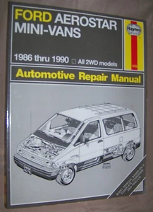 Haynes Automotive Repair Manual Ford Aerostar Mini Vans 1986-90 #1476 2WD Models - Imagen 1 de 2