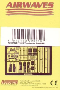 AEC72071 Airwaves 1:72 McDonnell F-101B Juego de detalles grabados con fotos vudú - Imagen 1 de 1