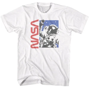 NASA Outer Space Waving Astronaut Men's T Shirt - Picture 1 of 5