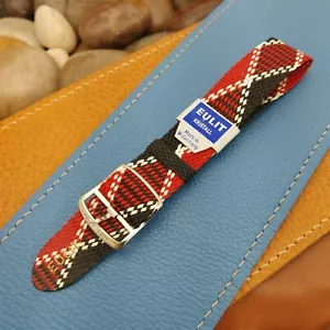 18mm Perlon Mesh 1960s Vintage Watch Band Argyle New Old Dive Watch Strap 11/16" - Picture 1 of 7
