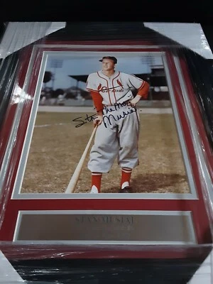 Stan "The Man" Musial Autographed 8x10 Photo With New Custom Framing  - Image 1 of 4