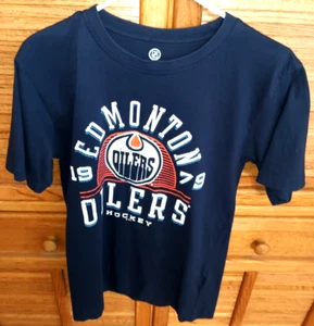 Edmonton Oilers Mens Medium T-Shirt Tee Shirt Knights Apparel NHL Blue - Picture 1 of 6