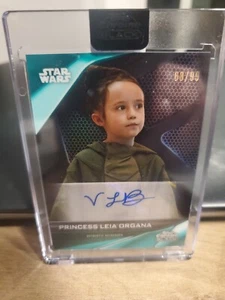 Star Wars Topps Chrome Black Auto Princess Leia Organa 68/99 Incased 2023 - Picture 1 of 4