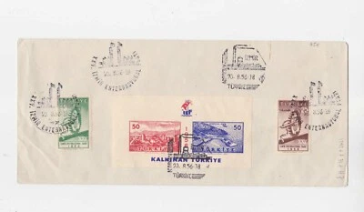 turkey 1956 Sc 1211/2 ,C28 on FDC  r448 - Image 1 of 2