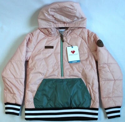 Obermeyer Big Girls M 10-12 Peri Down Anorak Cheeky Pink 1/2 Zip Winter Jacket - Image 1 of 4