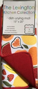 Fruits 15" x 20" Microfiber Polyester Dish Drying Mat Super Absorbent Multicolor - Picture 1 of 5