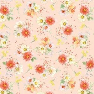 Blush Floral Toss, Afternoon in the Garden BTY Windham 44" Wide Cotton Fabric - Picture 1 of 3